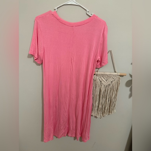 BRIGHT PINK TSHIRT DRESS - Picture 4 of 5